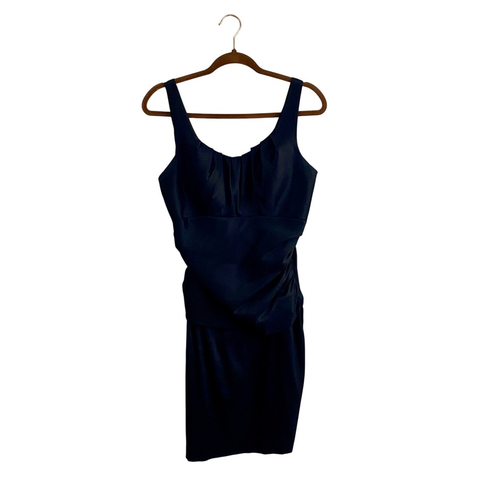 Vintage Eureka USA Black Ruched Cocktail Dress XL Y2K Little‎ Black Dress Shiny